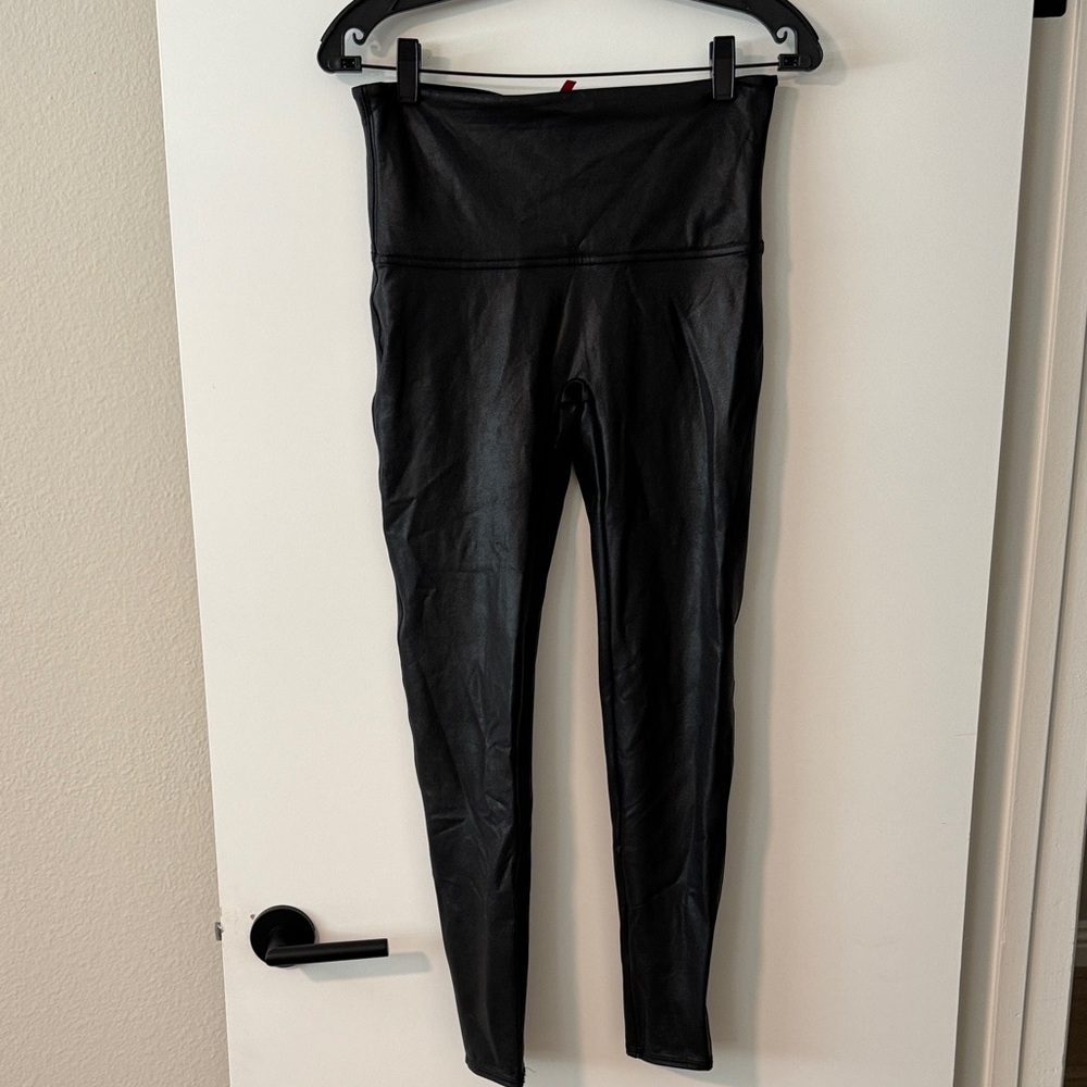 Spanx Black Faux Leather Leggings